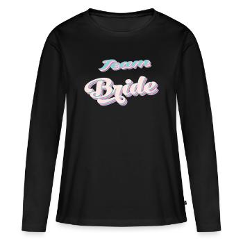 Team de la mariée team bride evjf - T-shirt manches longues Premium bio Femme - noir - Devant - Julia (174cm)