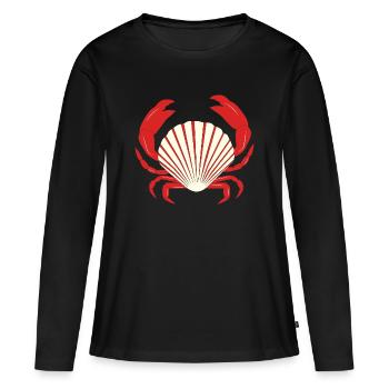 Crabe rouge - T-shirt manches longues Premium bio Femme - noir - Devant - Julia (174cm)