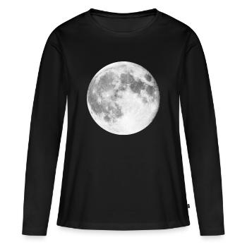 | d’atterrissage sur la Lune Loup-garou de pleine lune - T-shirt manches longues Premium bio Femme - noir - Devant - Julia (174cm)