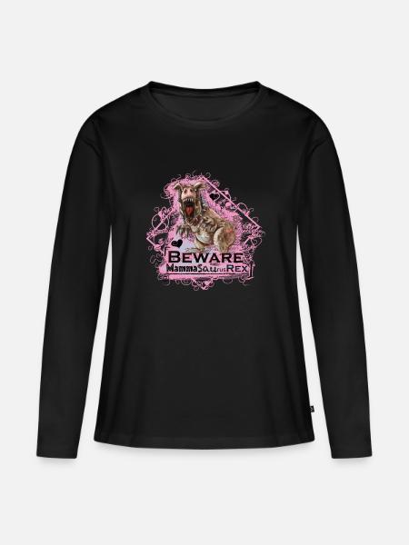 Mamasaurusrex - Frauen Premium Bio Langarmshirt - Schwarz