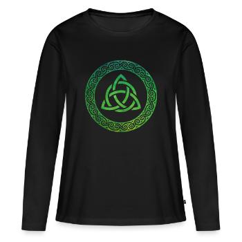 Celtic Knot - Frauen Premium Bio Langarmshirt - Schwarz - Vorne - Julia (174cm)