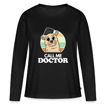 Thèse de doctorat Doctorat Doctorat - T-shirt manches longues Premium bio Femme - noir - Devant - Julia (174cm)
