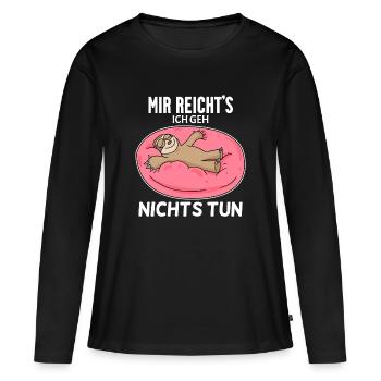 Nichts tun - Frauen Premium Bio Langarmshirt - Schwarz - Vorne - Julia (174cm)