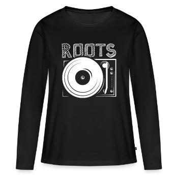 platine DJ DJ Platines Racines Platine vinyle - T-shirt manches longues Premium bio Femme - noir - Devant - Julia (174cm)