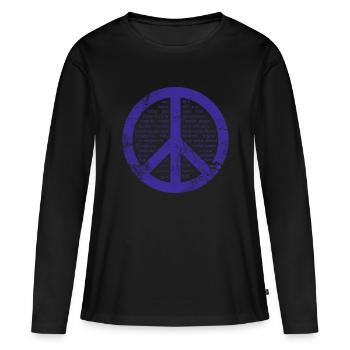 Signe bleu de paix. - T-shirt manches longues Premium bio Femme - noir - Devant - Julia (174cm)