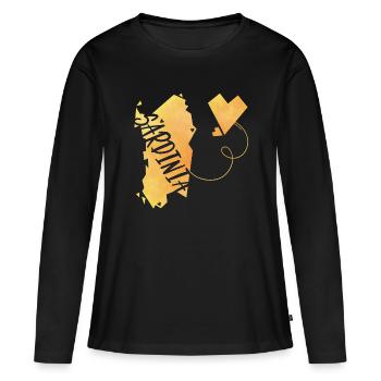 Sardaigne - T-shirt manches longues Premium bio Femme - noir - Devant - Julia (174cm)