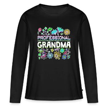 Grand-mère disant Grand-mère Grand-mère Retraite - T-shirt manches longues Premium bio Femme - noir - Devant - Julia (174cm)