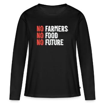 Illustration de l’agriculture durable - T-shirt manches longues Premium bio Femme - noir - Devant - Julia (174cm)