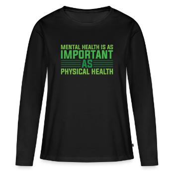 Santé mentale Stabilité mentale - T-shirt manches longues Premium bio Femme - noir - Devant - Julia (174cm)