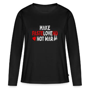 Carnaval de Cologne Faire Fastelovend Pas La Guerre Amour Kölsch - T-shirt manches longues Premium bio Femme - noir - Devant - Julia (174cm)