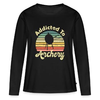 Tir à l’arc Archer Archer Archer - T-shirt manches longues Premium bio Femme - noir - Devant - Julia (174cm)