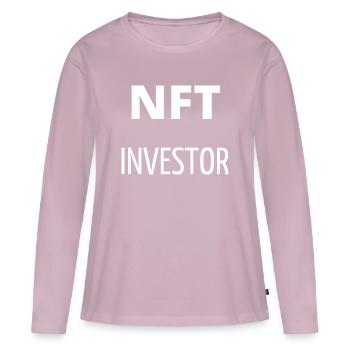 NFT investor - T-shirt manches longues Premium bio Femme - rose poudré - Devant - Julia (174cm)
