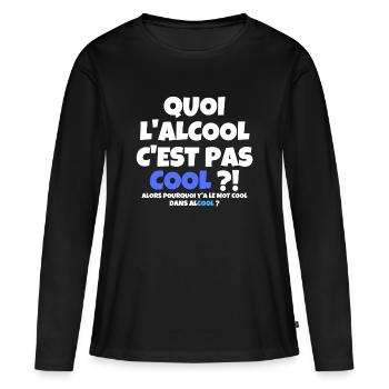 alcool, buveur de compétition, bière - T-shirt manches longues Premium bio Femme - noir - Devant - Julia (174cm)