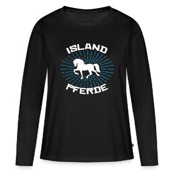 Chevaux Déclaration islandaise Chevaux islandais Cheval Amour - T-shirt manches longues Premium bio Femme - noir - Devant - Julia (174cm)