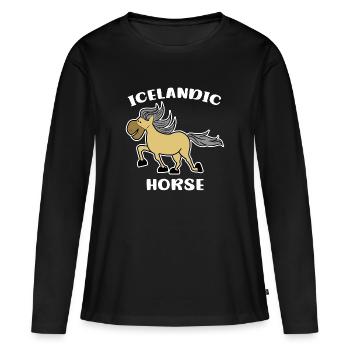 Chevaux islandais Poneys islandais Cheval Déclaration d’amour - T-shirt manches longues Premium bio Femme - noir - Devant - Julia (174cm)