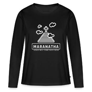 Jésus revient-tu es prêt Dieu, Christ - T-shirt manches longues Premium bio Femme - noir - Devant - Julia (174cm)