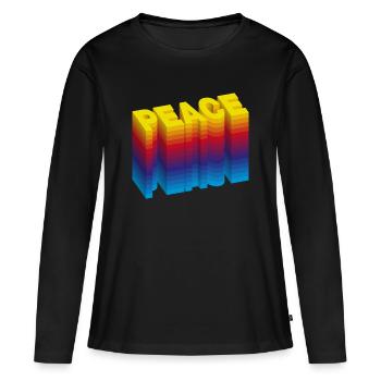 PAIX : une déclaration pour l’amour et l’harmonie - T-shirt manches longues Premium bio Femme - noir - Devant - Julia (174cm)
