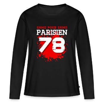 Sang Pour Sang Parisien - 78 - T-shirt manches longues Premium bio Femme - noir - Devant - Julia (174cm)