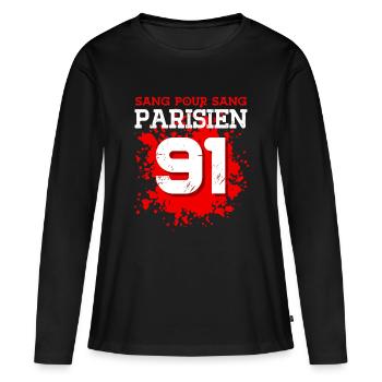 Sang Pour Sang Parisien - 91 - T-shirt manches longues Premium bio Femme - noir - Devant - Julia (174cm)