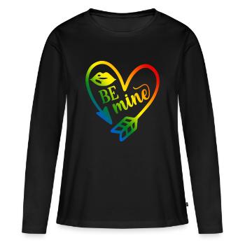 t-shirt de la Saint-Valentin soit le mien Saint-Valentin - T-shirt manches longues Premium bio Femme - noir - Devant - Julia (174cm)