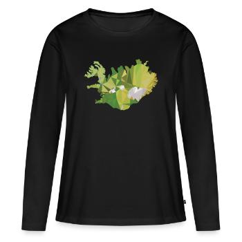 Iceland Urlaub Roadtrip Ringstraße Gletscher - Frauen Premium Bio Langarmshirt - Schwarz - Vorne - Julia (174cm)