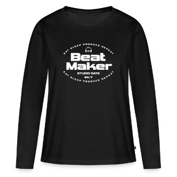 Beat Maker Studio Days - Frauen Premium Bio Langarmshirt - Schwarz - Vorne - Julia (174cm)