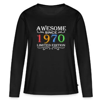 1970 - Jahrgang 1970 - Fantastisch seit 1970 - Frauen Premium Bio Langarmshirt - Schwarz - Vorne - Julia (174cm)