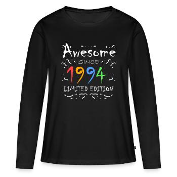 1994 - Jahrgang 1994 - Fantastisch seit 1994 - Frauen Premium Bio Langarmshirt - Schwarz - Vorne - Julia (174cm)