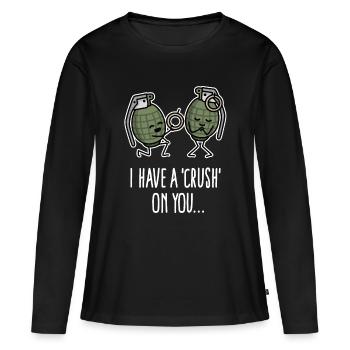 Demande en mariage d’un soldat de l’armée Engagement avec grenade à main - T-shirt manches longues Premium bio Femme - noir - Devant - Julia (174cm)