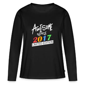 2017 - Millésime 2017 - Fantastique depuis 2017 - T-shirt manches longues Premium bio Femme - noir - Devant - Julia (174cm)