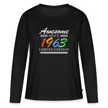 1963 - Born 1963 - Fantastic since 1963 - Women's Premium Organic Long Sleeve Shirt - black - Front - Julia (174cm)