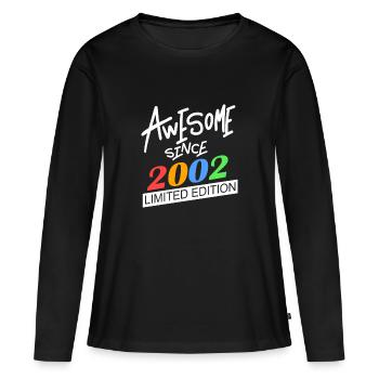 2002 - Jahrgang 2002 - Fantastisch seit 2002 - Frauen Premium Bio Langarmshirt - Schwarz - Vorne - Julia (174cm)