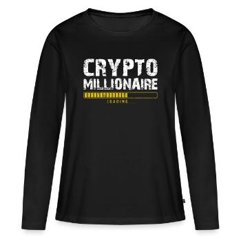 Crypto millionaire - T-shirt manches longues Premium bio Femme - noir - Devant - Julia (174cm)