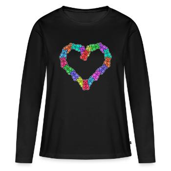 Bonbons sucre bonbon dessert dent sucrée - T-shirt manches longues Premium bio Femme - noir - Devant - Julia (174cm)