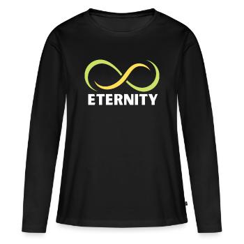 Emblème du ruban de l’infini de l’éternité - T-shirt manches longues Premium bio Femme - noir - Devant - Julia (174cm)