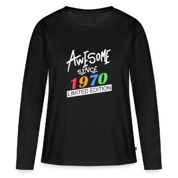 1970 - Jahrgang 1970 - Fantastisch seit 1970 - Frauen Premium Bio Langarmshirt - Schwarz - Vorne - Julia (174cm)