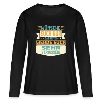 Abschiedsgeschenke TEAM FAMILIE - EUCH VERMISSEN - Frauen Premium Bio Langarmshirt - Schwarz - Vorne - Julia (174cm)