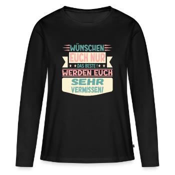 ABSCHIEDSFEIER ABSCHIED NEHMEN GRUPPE FAMILIE TEAM - Frauen Premium Bio Langarmshirt - Schwarz - Vorne - Julia (174cm)