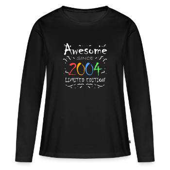 2004 - Jahrgang 2004 - Fantastisch seit 2004 - Frauen Premium Bio Langarmshirt - Schwarz - Vorne - Julia (174cm)