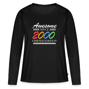2000 - Jahrgang 2000 - Fantastisch seit 2000 - Frauen Premium Bio Langarmshirt - Schwarz - Vorne - Julia (174cm)