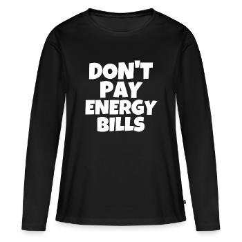 énergie, pouvoir d'achat, facture - T-shirt manches longues Premium bio Femme - noir - Devant - Julia (174cm)