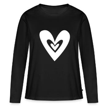 Heart Hearts - Women's Premium Organic Long Sleeve Shirt - black - Front - Julia (174cm)