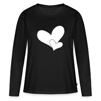 Heart Hearts - Women's Premium Organic Long Sleeve Shirt - black - Front - Julia (174cm)