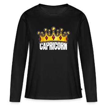 Capricorne Horoscope Superstition Signes du zodiaque - T-shirt manches longues Premium bio Femme - noir - Devant - Julia (174cm)