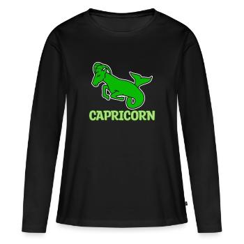 Zodiaque Capricorne Superstition Horoscope Astronomie - T-shirt manches longues Premium bio Femme - noir - Devant - Julia (174cm)