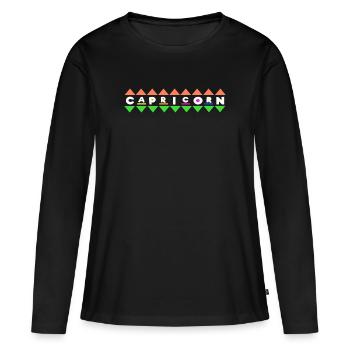 Constellation Horoscope Superstition Ciel Capricorne - T-shirt manches longues Premium bio Femme - noir - Devant - Julia (174cm)