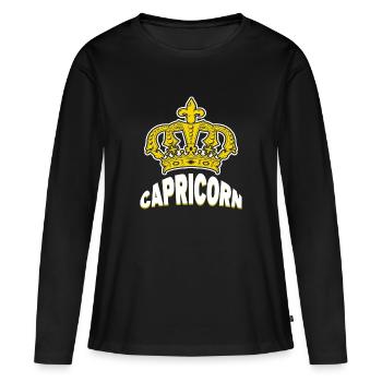 Constellation Astronomie Capricorne Superstition Horoscope - T-shirt manches longues Premium bio Femme - noir - Devant - Julia (174cm)