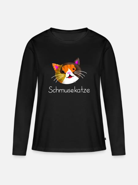 Schmusekatze - Frauen Premium Bio Langarmshirt - Schwarz
