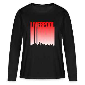 Pente de la ligne d’horizon de Liverpool - T-shirt manches longues Premium bio Femme - noir - Devant - Julia (174cm)