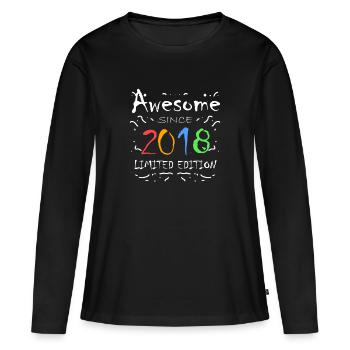 2018 - Fantastique depuis 2018 - Millésime 2018 - T-shirt manches longues Premium bio Femme - noir - Devant - Julia (174cm)